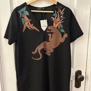 Black Dress with Panther Design